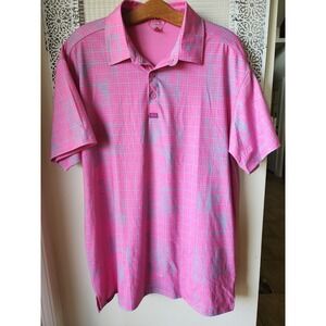 Retro‎ Rifle Collared Shirt Guns Pistol All Over Print Men's Large Pink Gray